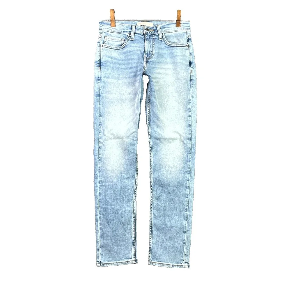 Levi Strauss Signature Slim Jeans Mens 30x29* Blue Denim Whiskered Streetwear